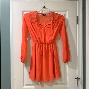 Sequin Hearts XS Coral Dress with 3/4 sleeve
